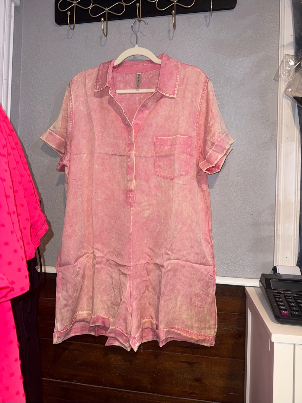 Zenana Outfitters Pink Short-Sleeve Romper